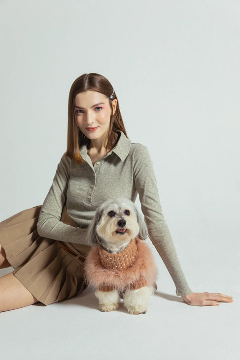 Gemstone Feather Dog Jumper