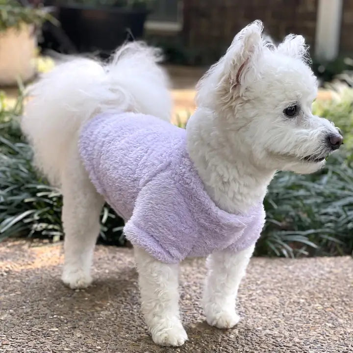 Lavender Soft Plush Dog Pullover