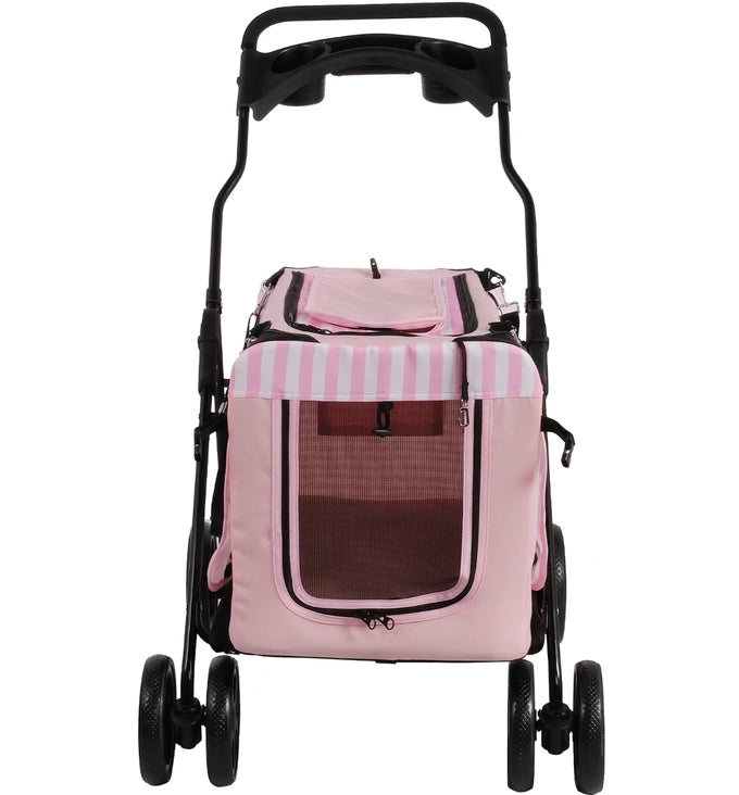 Pink Folding Detachable Travel Pet Stroller