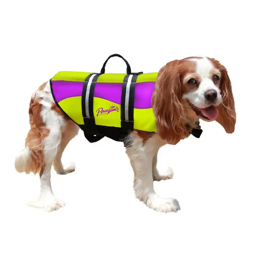 Yellow Purple Neoprene Dog Life Jacket