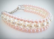 "The Via" in Ivory and Pink ~ Glam Pearl Dog Collar